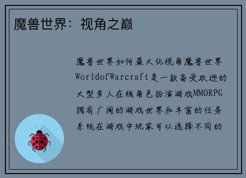 魔兽世界：视角之巅